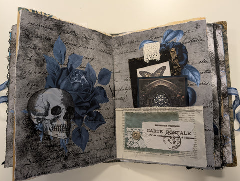 Journal "Gothik in blue" // handgemacht von Lena in Kooperation mit Anja