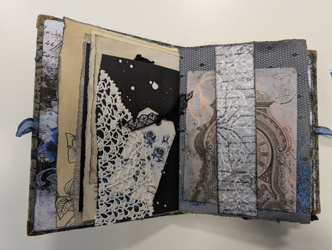 Journal "Gothik in blue" // handgemacht von Lena in Kooperation mit Anja