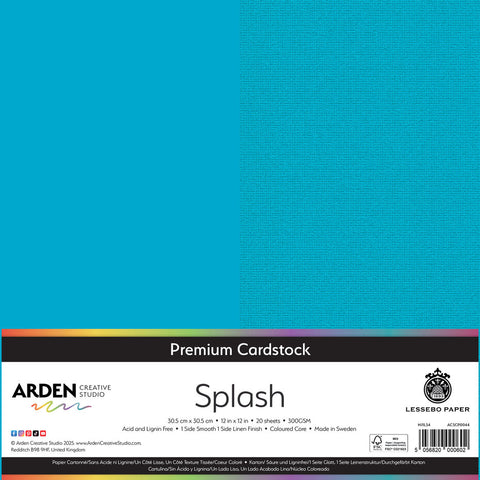 3 stk Premium Cardstock // 12x12 inch (30,5cmx30,5cm) // "Splash" // Arden Creative Studio