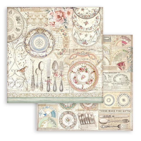 "Brocante Antiques" // Stamperia Papierset // 20 cm x 20 cm // EINSEITIG bedruckt