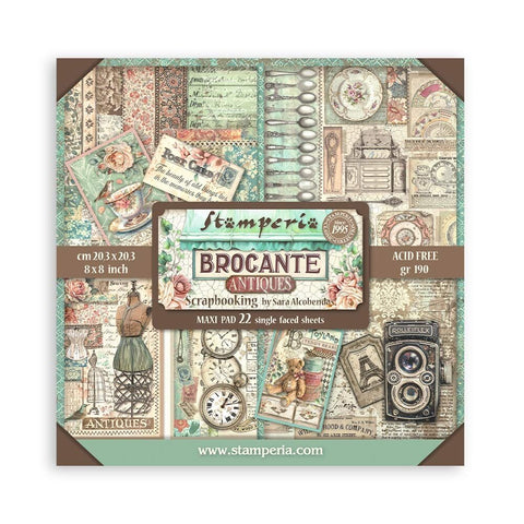"Brocante Antiques" // Stamperia Papierset // 20 cm x 20 cm // EINSEITIG bedruckt