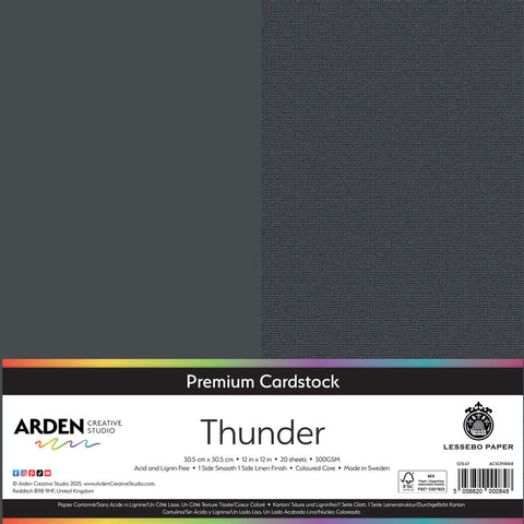 3 stk Premium Cardstock // 12x12 inch (30,5cmx30,5cm) // "Thunder" // Arden Creative Studio