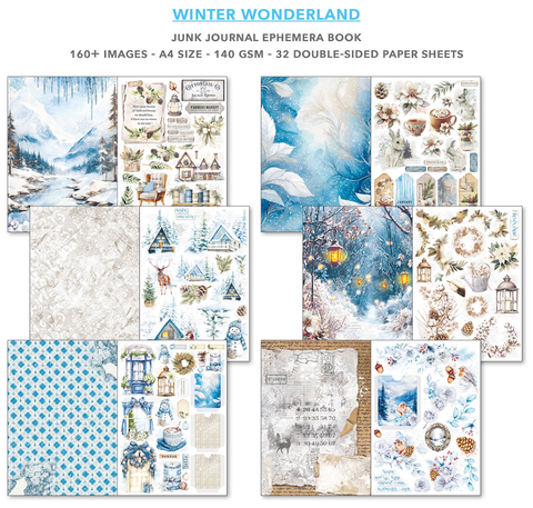 Junk Journal Ephemera Book "Winter Wonderland" // Ciao Bella // 32 Seiten