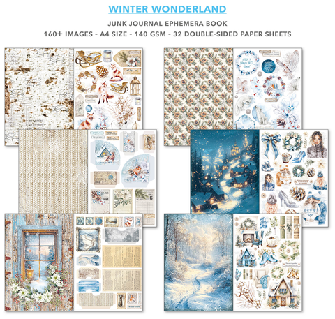 Junk Journal Ephemera Book "Winter Wonderland" // Ciao Bella // 32 Seiten
