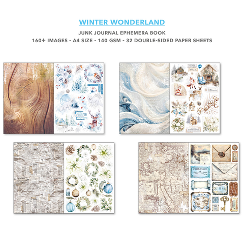 Junk Journal Ephemera Book "Winter Wonderland" // Ciao Bella // 32 Seiten
